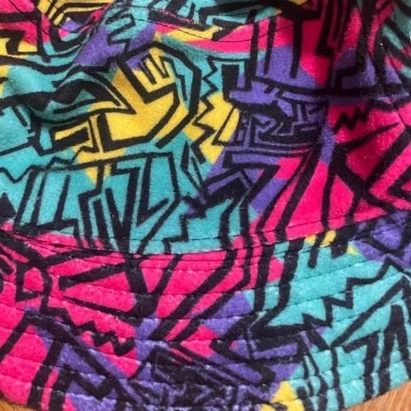 Empyre Fun 70s Inspired Colorful Bucket Hat Reversible Abstract Art Geometric - Picture 5 of 7
